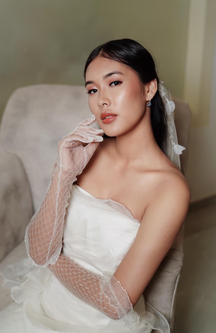 Bridal beauty — lace gloves editorial